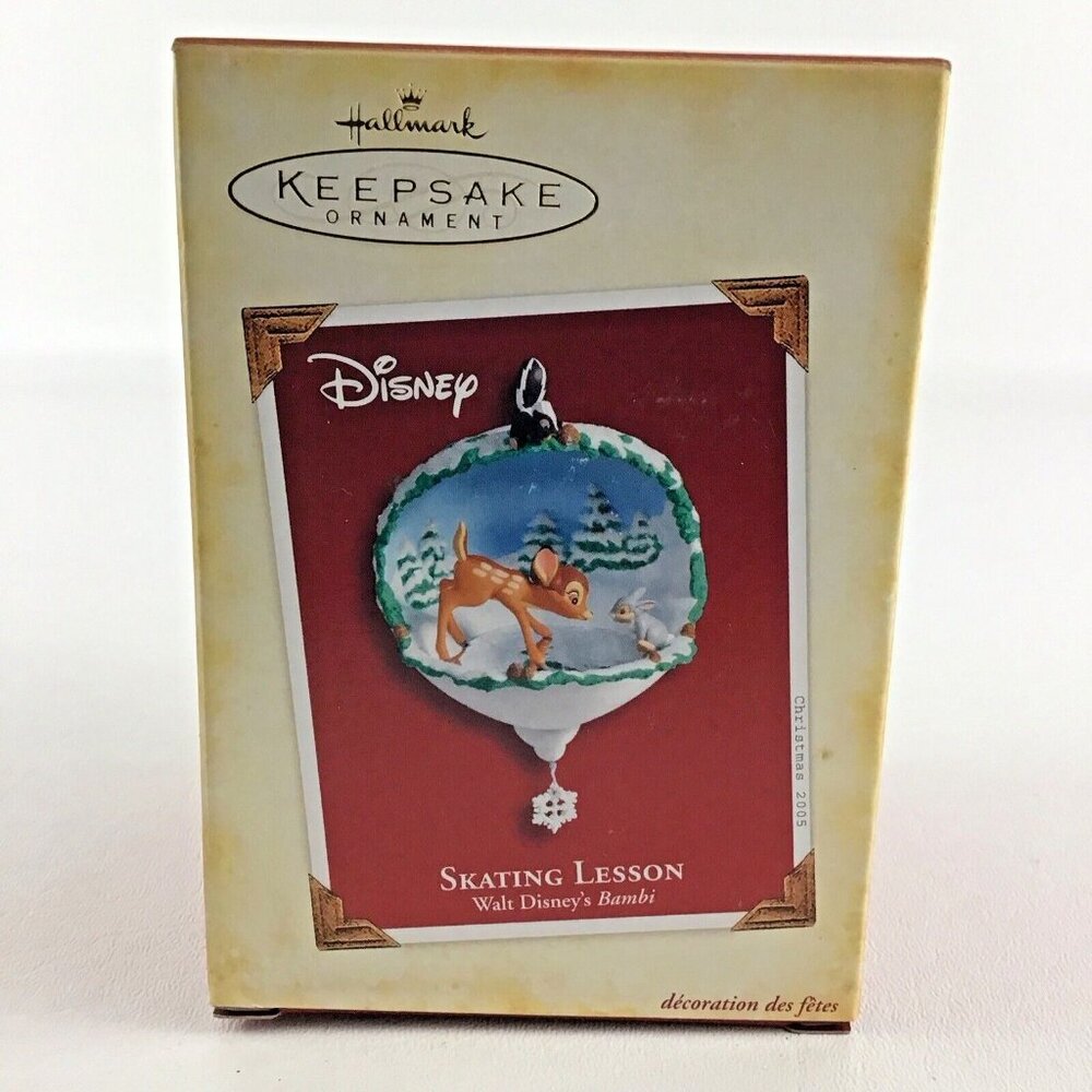 Hallmark Keepsake Christmas Ornament Walt Disney Bambi Skating Lesson New 2005